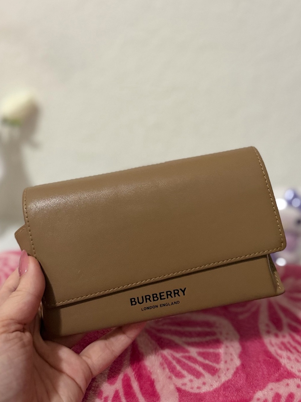 Authentic Burberry Tan Leather Hard Sunglasses Case Fall 26 #005
